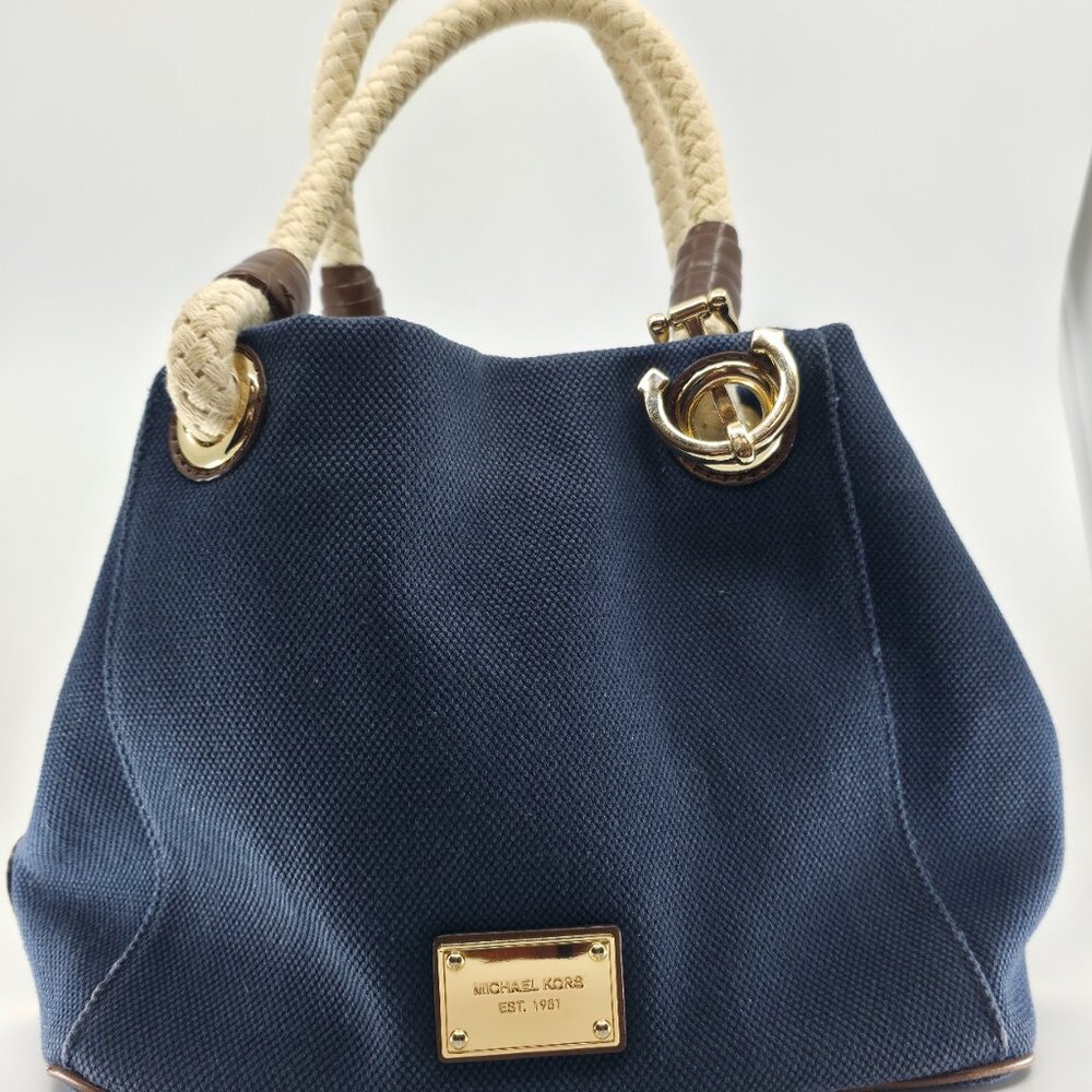 ⚓ Michael Kors Marina Navy Canvas & Braided Rope ⚓